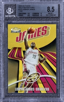 2003-04 Topps Finest Gold Refractors #133 LeBron James Rookie Card (#17/25) – BGS NM-MT+ 8.5